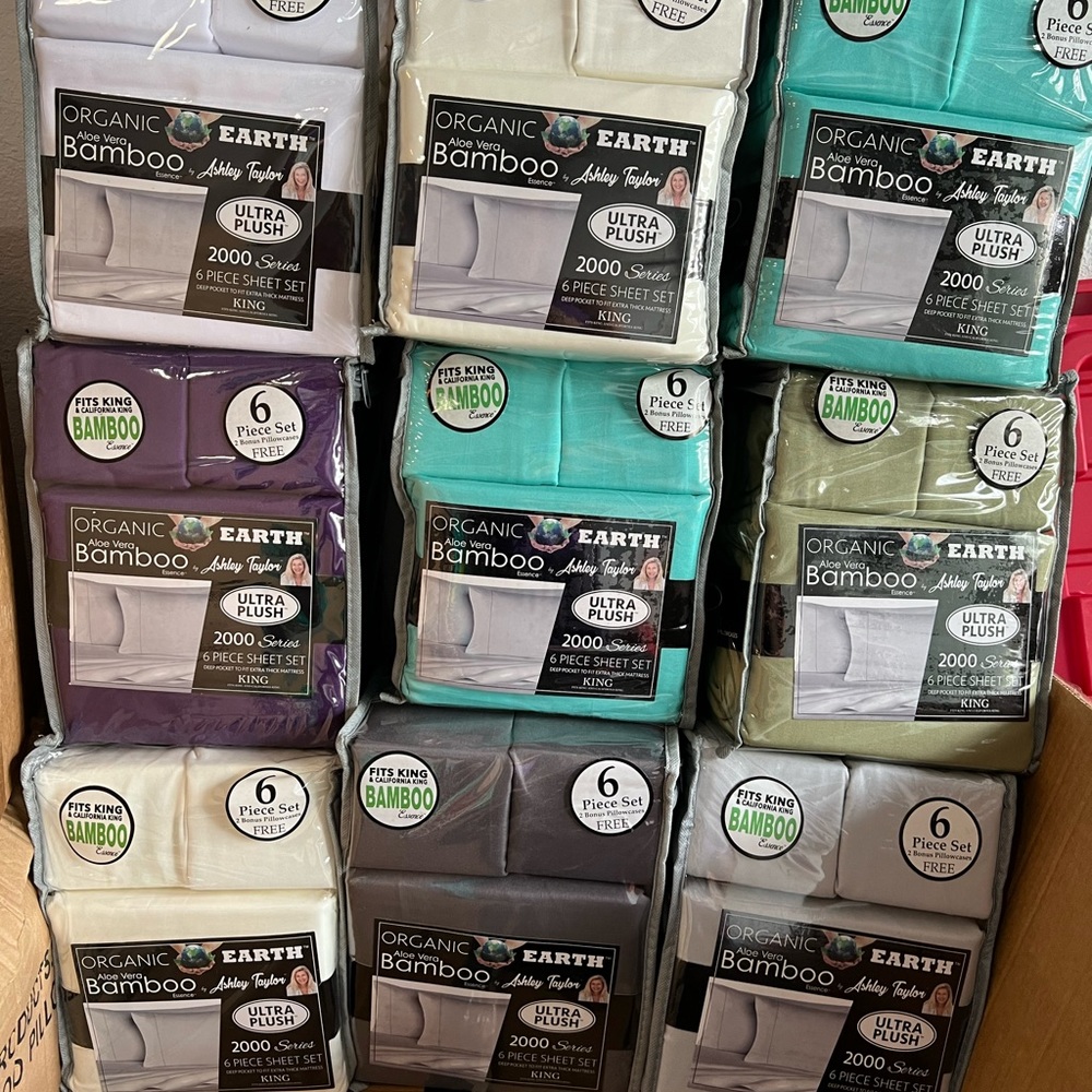 Organic Aloe Vera Bamboo 6 pieces Sheet Sets